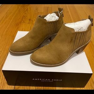 Suede feel heeled ankle booties